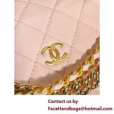 Chanel Grained Shiny Calfskin  &  Gold-Tone Metal Pouch Bag AP3943 Pink 2025